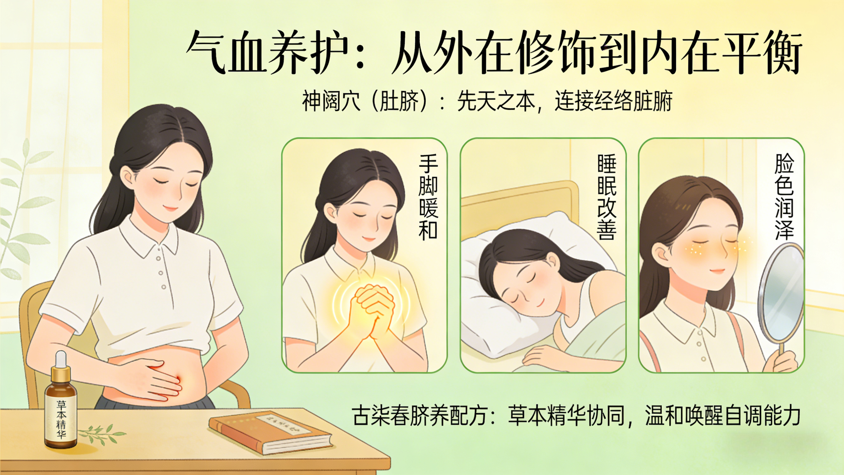 内调外养新篇章，深扒古柒春那份让无数女性气血回升的脐疗绝密配方